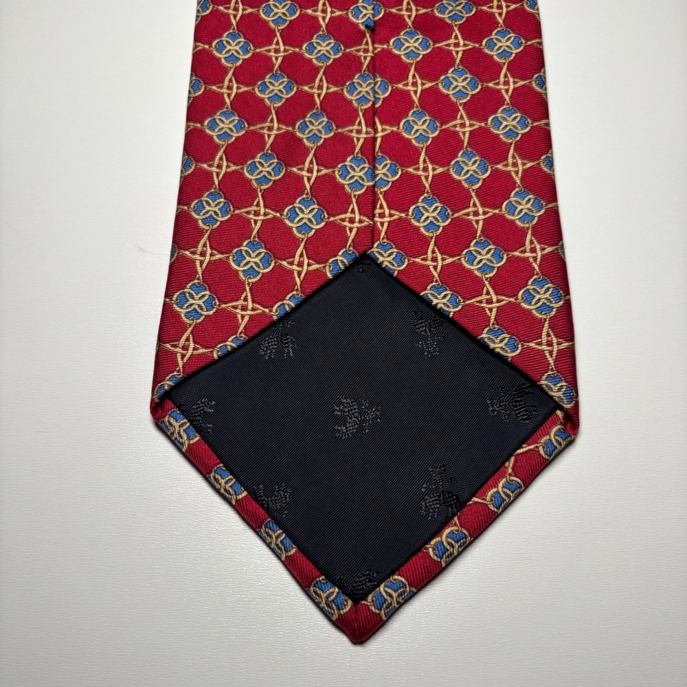 Brooks Brothers Vintage Silk Red Geometric Lattice NeckTie Makers USA Made Tie - Picture 5 of 6